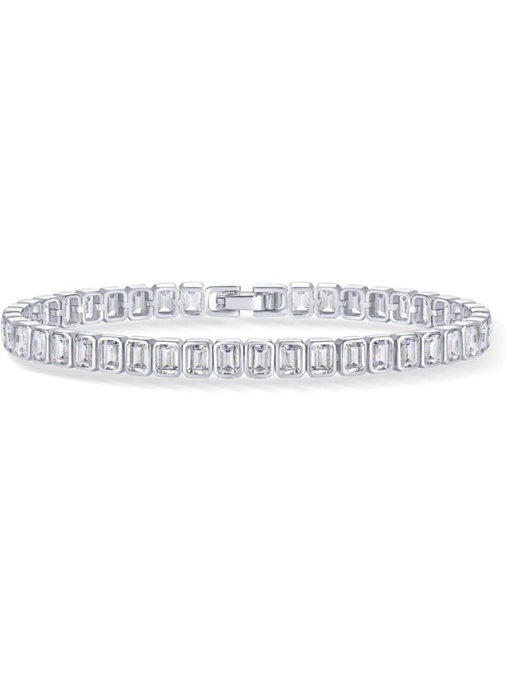14K Gold Plated Tennis Bracelet for Women, Bezel Set CZ Sparkle Jewelry